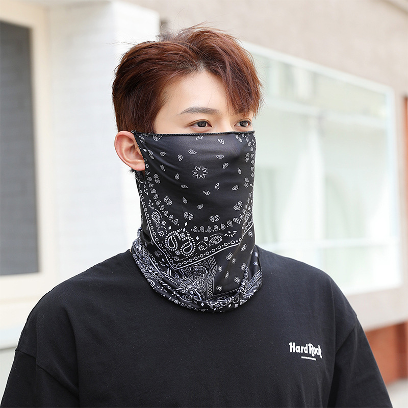Picture of Outdoor ice silk mask changeable ear scarf men's and women's bicycle riding hood collar sun protection scarf summer