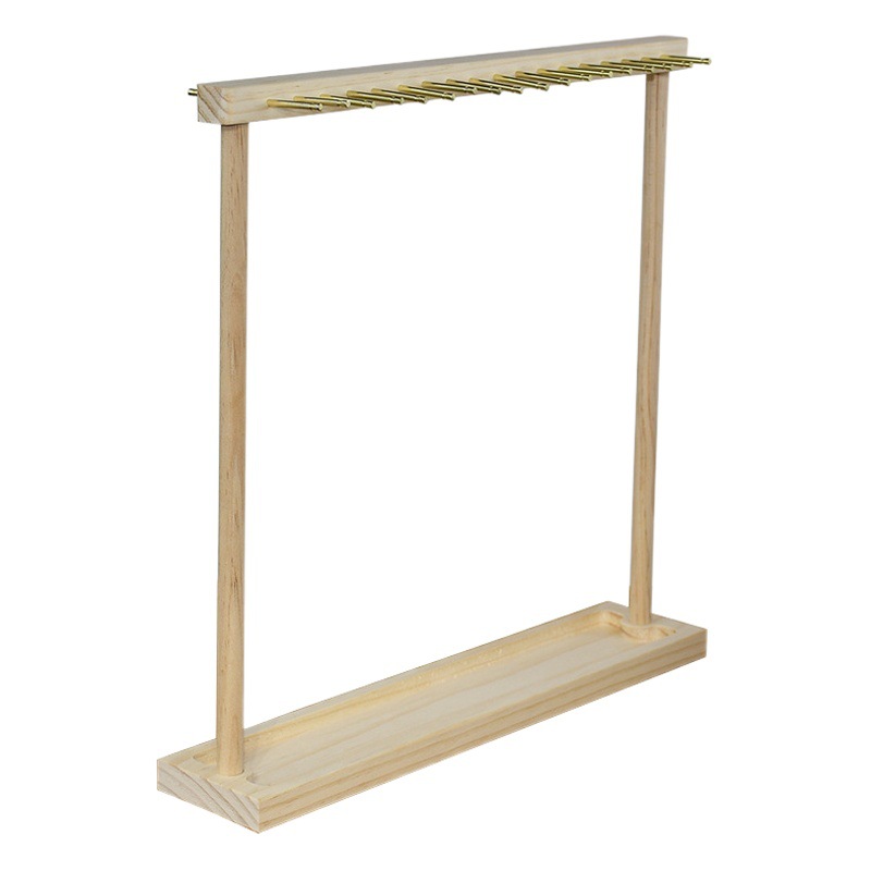 Walnut Color Necklace Display Rack Pendant Hanger Double-Sided Beads Jewelry Rack Storage Props Light Luxury Bracelet Jewelry Rack