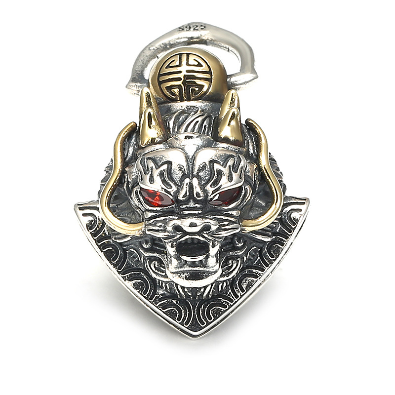 Picture of S925 silver wholesale faucet pendant around Xiangyun exorcism bell shaking can ring silver pendant manufacturers a generation of hair