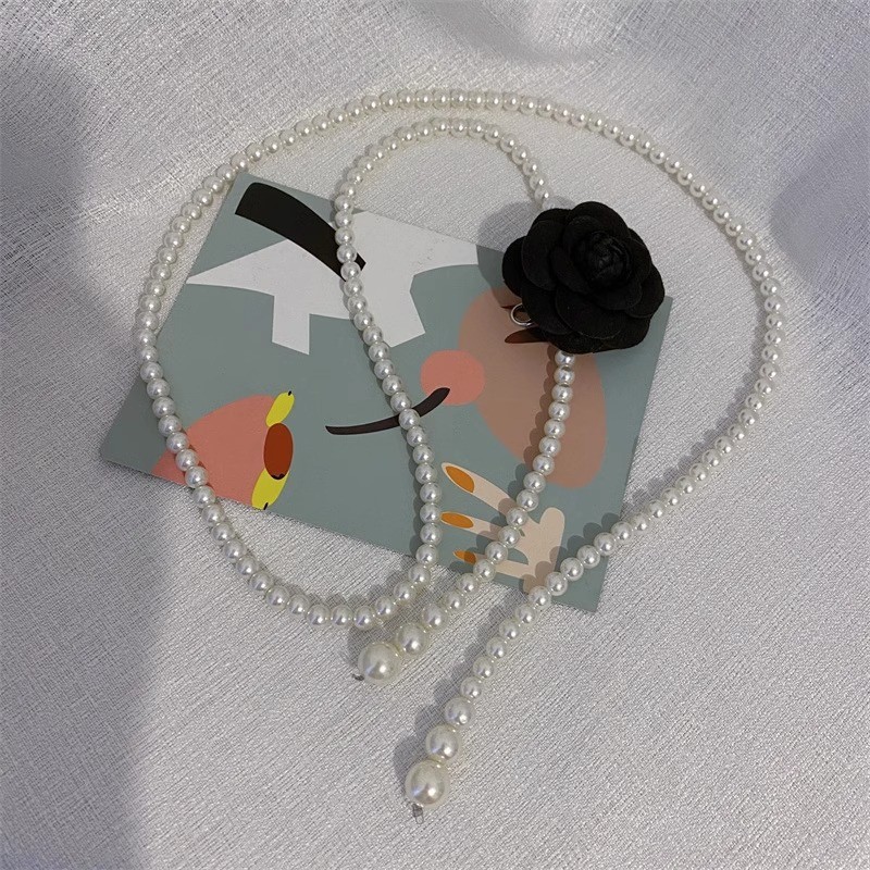 Picture of South Korea Elegant Camellia Pearl Waist Chain Women's Gentle All-match dress Belt High-grade Body Chain