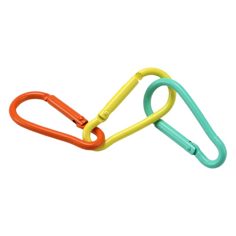 Factory wholesale color alloy quick-hanging buckle paint macaron yellow keychain gourd-shaped D-shaped carabiner