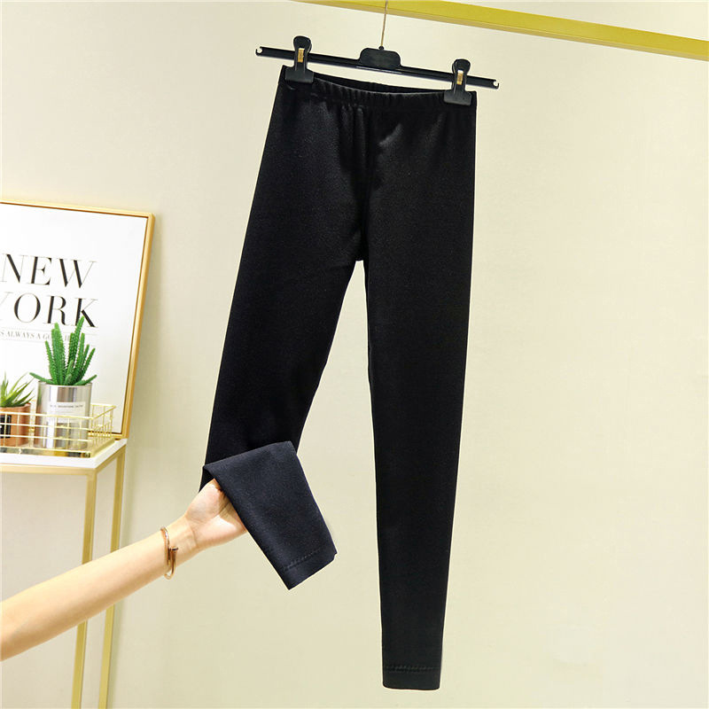 Picture of Warm Suit women's autumn and winter half turtleneck fleece-lined de thin undershirt underwear home wear autumn clothes long pants