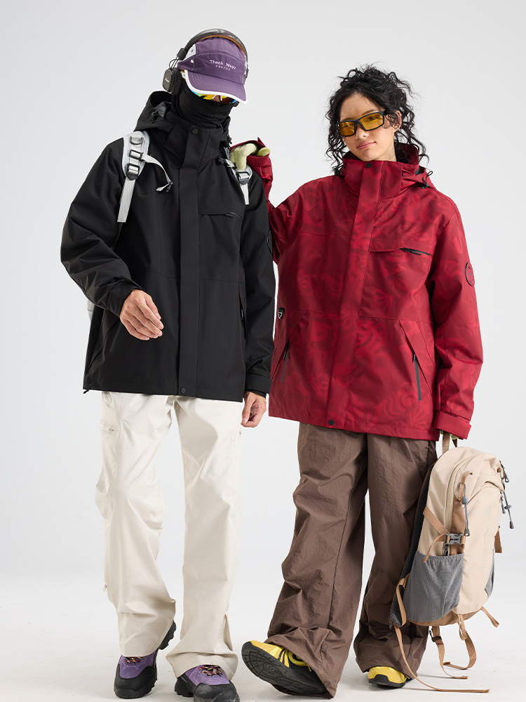 Three-In-One Jacket for Men and Women, Winter Two-Piece Set, Detachable, Windproof, Waterproof, Warm, Thickened Ski down Jacket