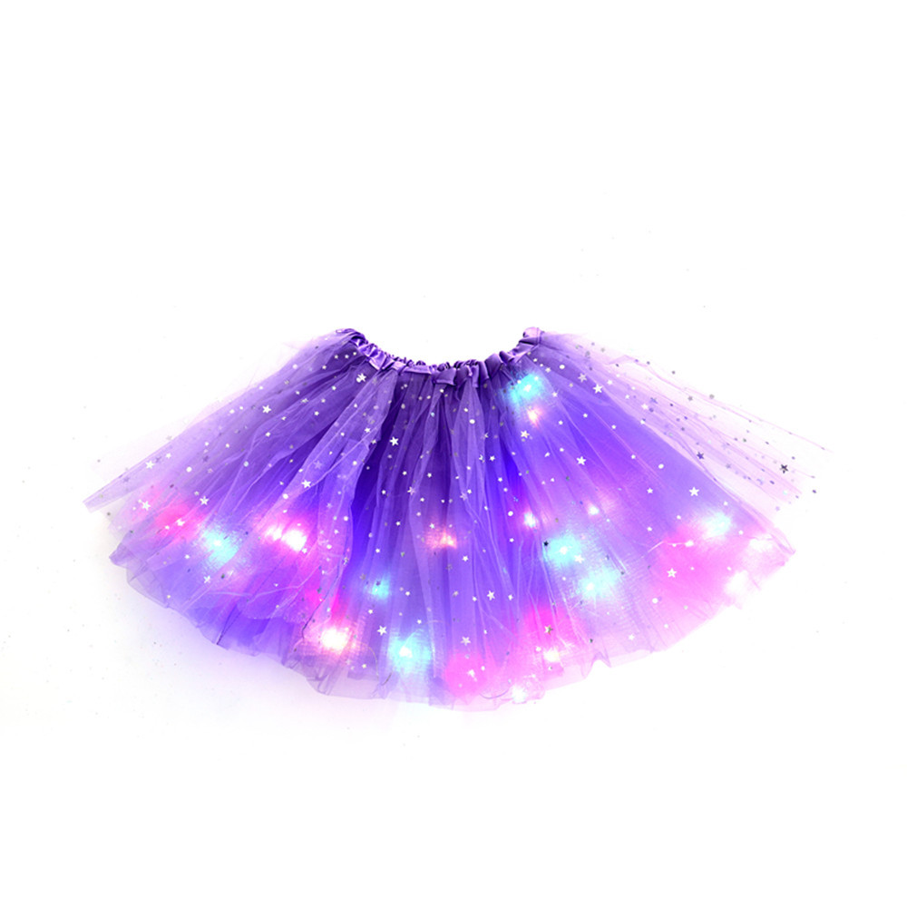 Picture of ins foreign trade European and American children's sequins led with light luminous tutu skirt luminous half-length mesh skirt light tutu skirt