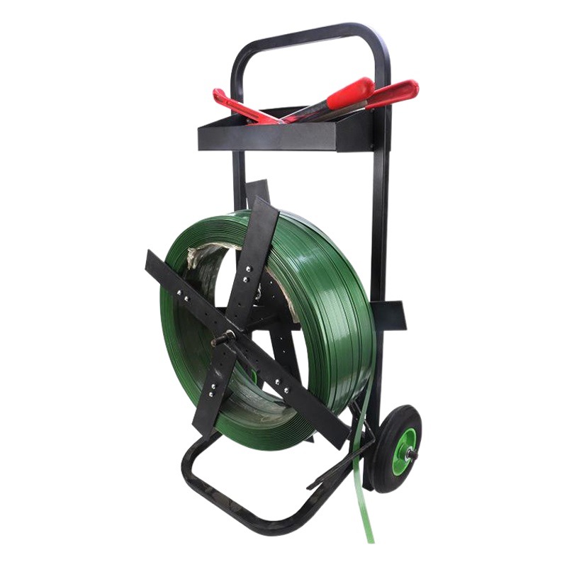 Manual cross-type belt roller pet plastic-steel packing belt trolley plastic-steel belt packing machine bracket auxiliary tool