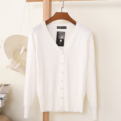 Picture of Foreign trade export spring and autumn loose sweater sweater top women's cardigan thin spring and autumn long sleeve coat
