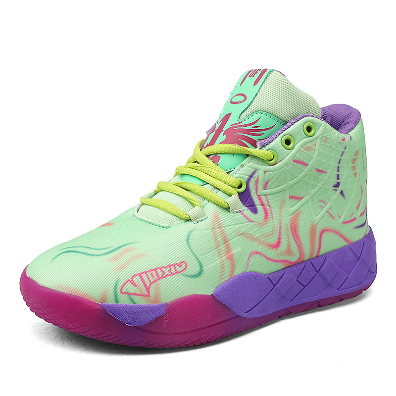 Cross-border Explosions Mesh Breathable Basketball Shoes Men's Spring and Summer Practical Sneakers Students Anti-slip sneaker with Sound