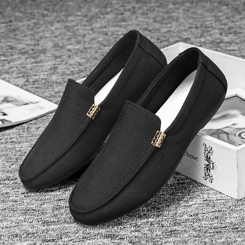 Summer New Breathable Doug Shoes Men's Casual Shoes Korean-style Trendy Lazy Slip-on Canvas Shoes All-match for Men