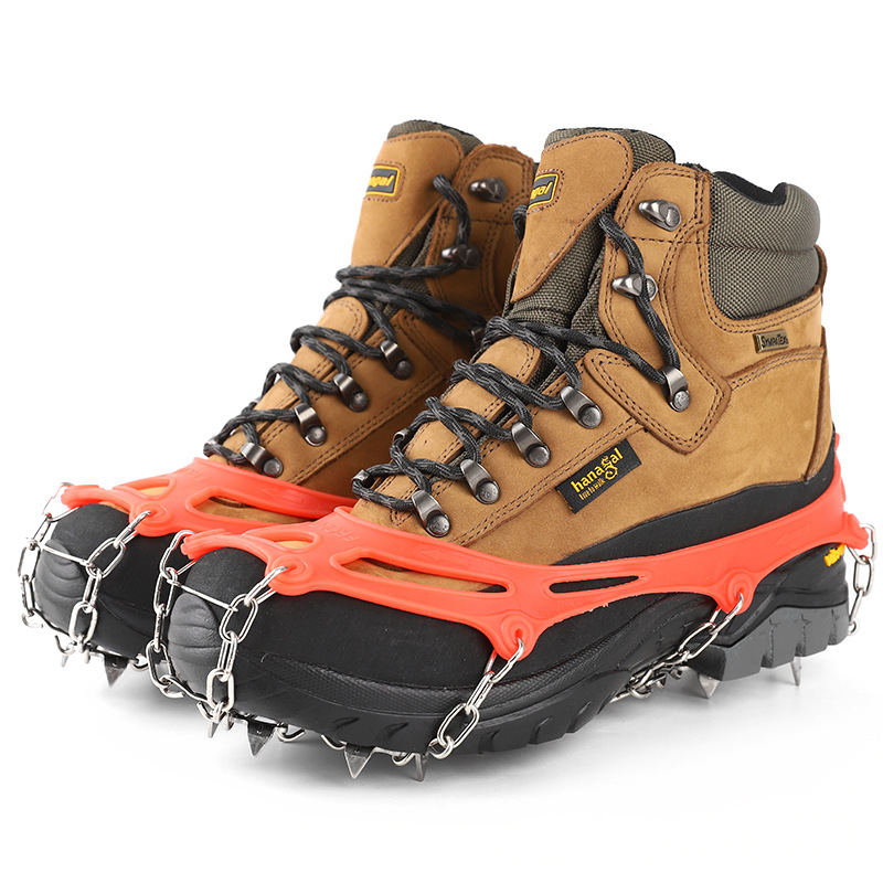 Picture of Wholesale ice claw outdoor 8-tooth snow anti-slip shoe cover snow claw mountaineering anti-slip shoe spike chain shoe cover eight-tooth ice grip