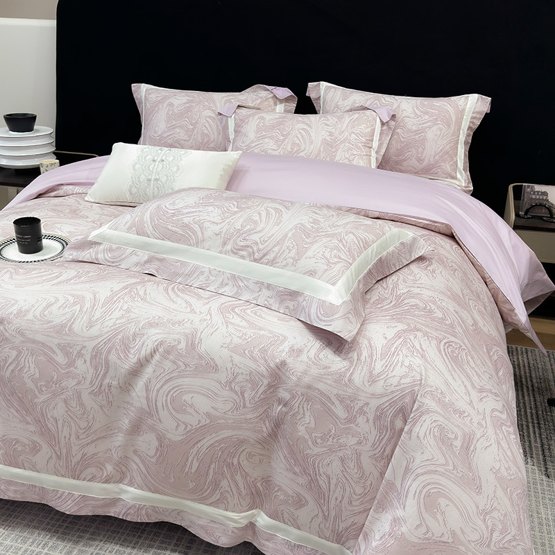 Picture of Class a Classy 240 Count Cotton Satin Four-Piece Set Long-Staple Cotton Pure Cotton Skin-Friendly Naked Sleeping Bed Sheets Quilt Cover Nantong Home Textiles