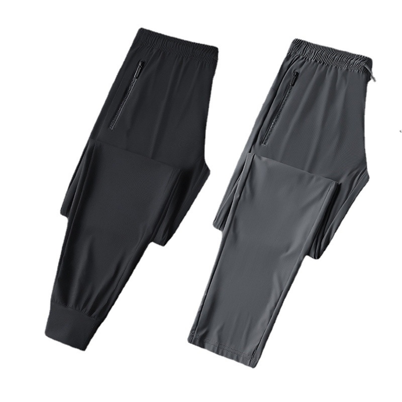Picture of Ice Silk Pants Men's Summer Thin Men's Casual Pants Breathable Leg-Tie Loose High-Elasticity Quick-Drying Air-Conditioned Sports Pants