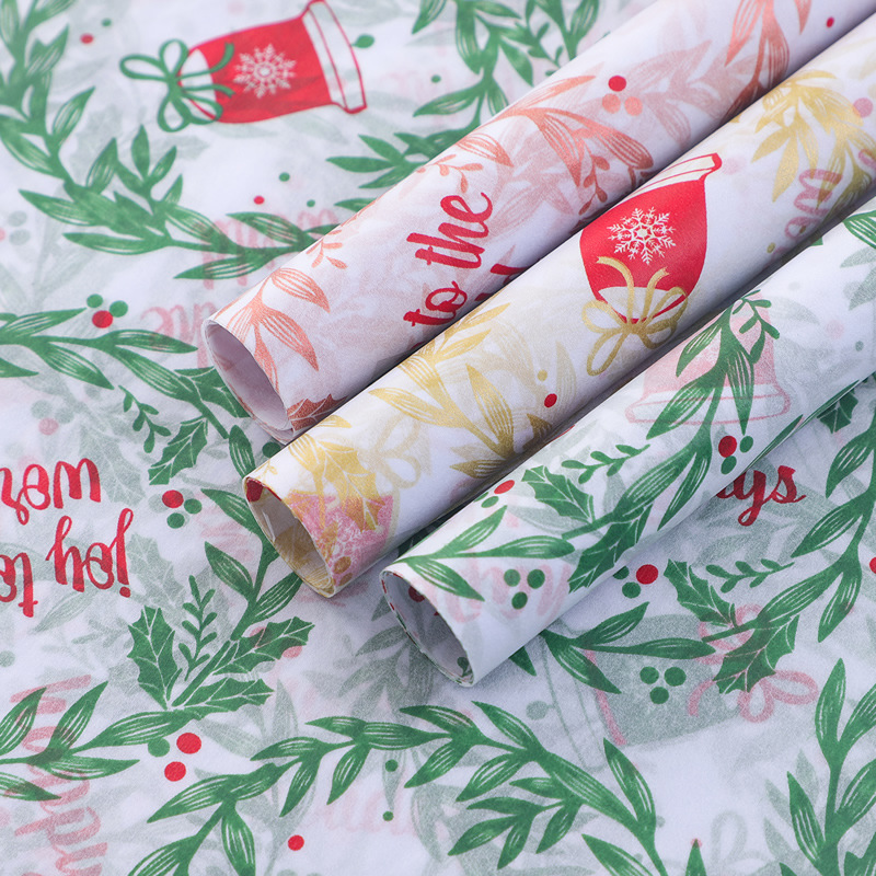 Cross-border supply of Christmas wreath green leaf Sydney paper 10 bags of flowers gift packaging copy paper