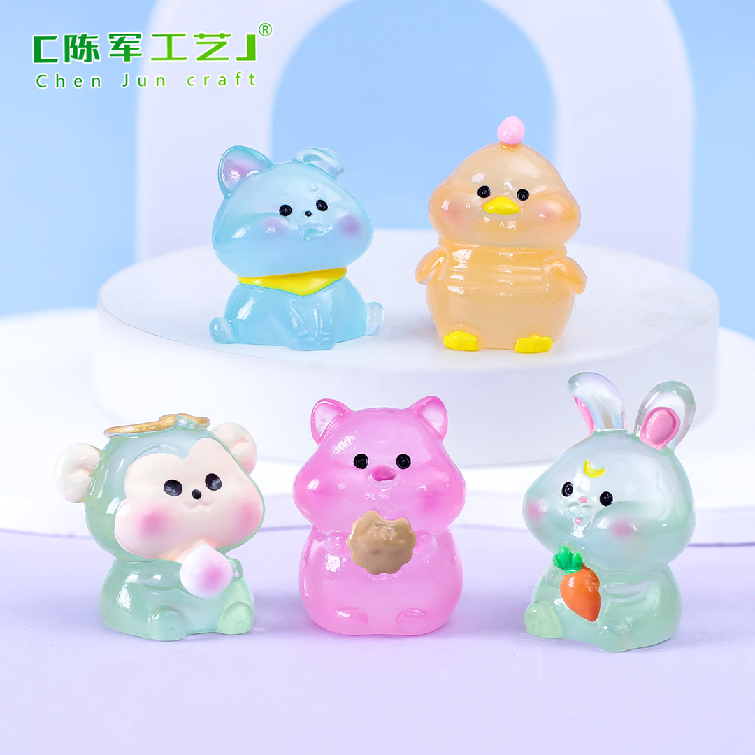 Picture of Micro landscape creative cute luminous twelve zodiac animal doll decoration accessories car desktop small ornaments