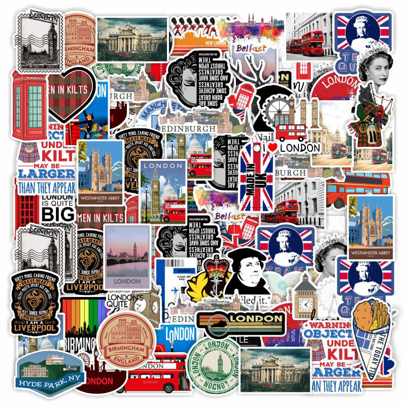 50 New Cross LONDON British style stickers building Queen personality waterproof stickers sticker