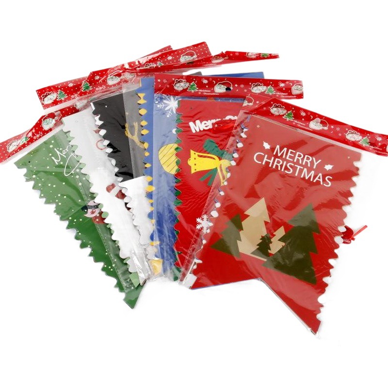 New Christmas Paper Flag Mall Entertainment Decorative Supplies Fishtail Flower Christmas Decorative Flag