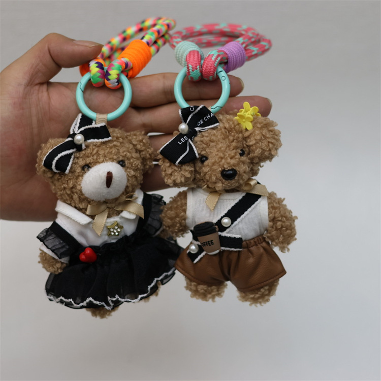 K-Style of Cartoon Cute Girl Heart Bear Pendant Hanging Bag Jewelry Pendant Doll Keychain Mobile Phone Rope