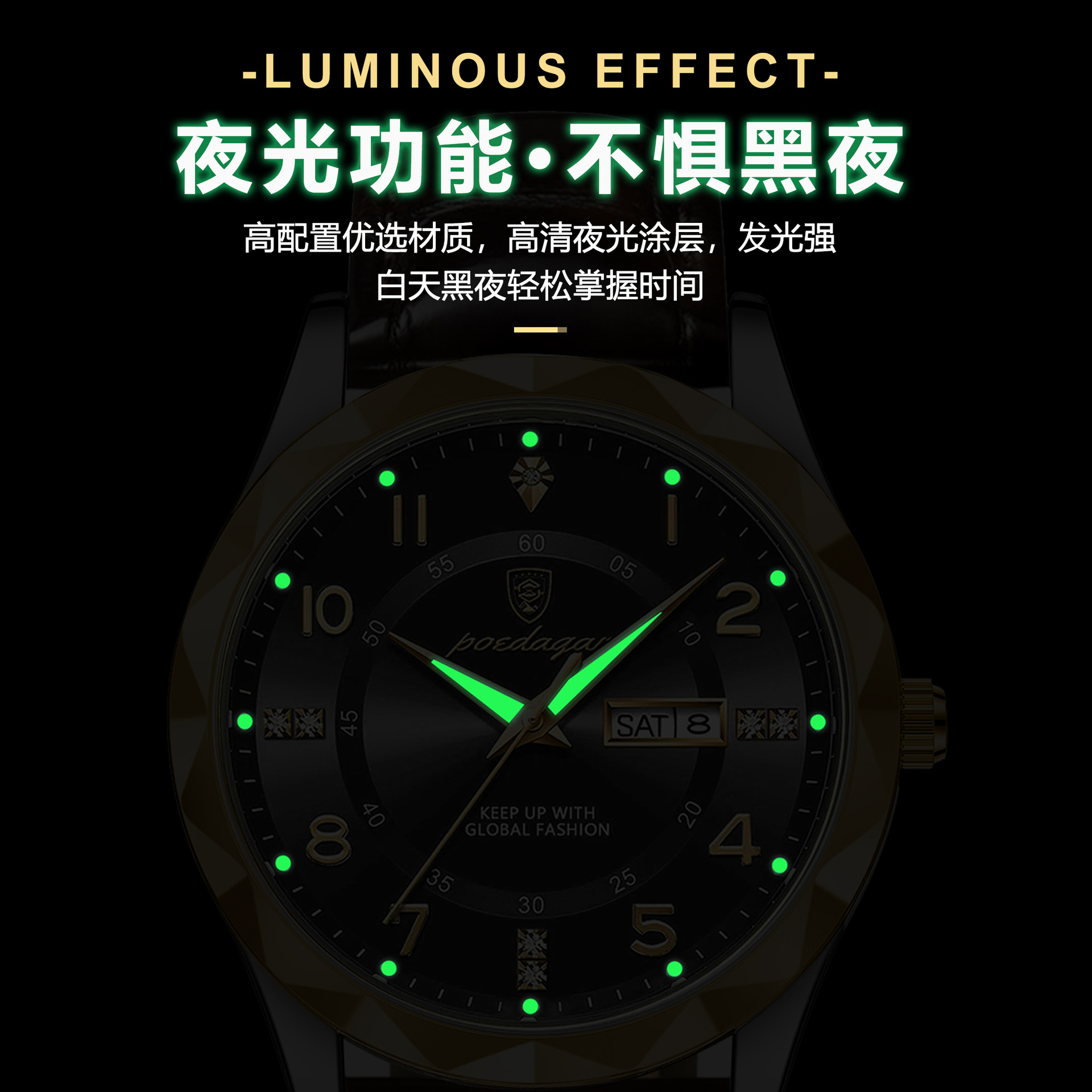 Picture of Swiss brand new belt men's watch waterproof luminous quartz watch live foreign trade explosions a generation of hair