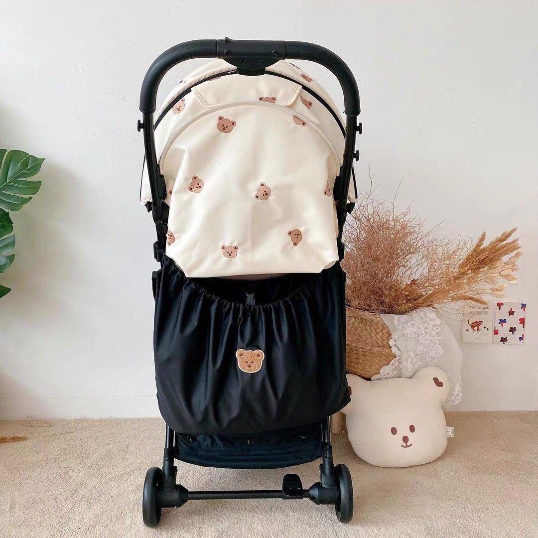 2025 New Baby Toy Diaper Storage Hanging Bag Cartoon Bear Storage Bag Baby Stroller Storage Hanging Bag