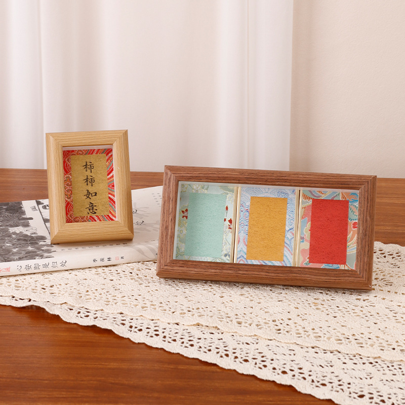 Picture of Mini Song Jin Hard Card Calligraphy Photo Frame Table Rice Paper Desktop Decorative Picture Frame diy Wenchuang Handwritten Calligraphy Ornaments