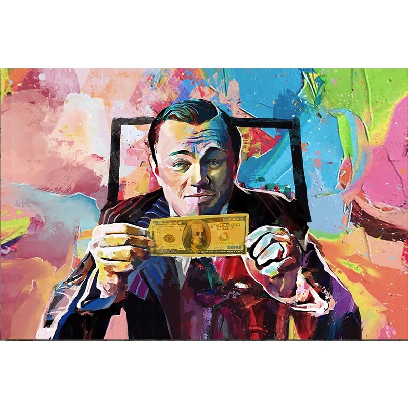 Picture of Foreign Trade Hot Selling Graffiti Money Dollar Poster Wall Hanging Painting Living Room Bedroom Hanging Painting High Definition Spray Printing Canvas Core