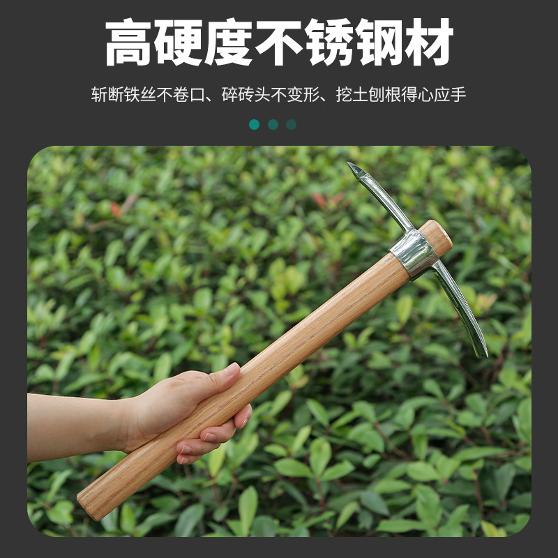 Picture of Xinda stainless steel outdoor pickaxe cross pickaxe small hoe geological exploration tool portable small mountaineering pickaxe ice pickaxe