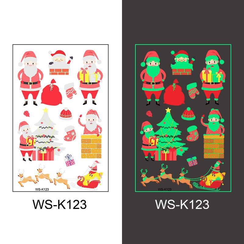 Picture of New Christmas Luminous Tattoo Sticker Children's Cartoon Snowflake Face Decoration Gift Waterproof Sweat Luminous Sticker