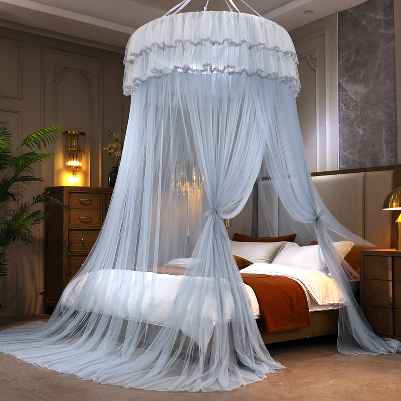Picture of Mosquito net installation-free ceiling dome encryption foldable tattoo home 1.5 meters 1.8 bed princess wind ceiling floor