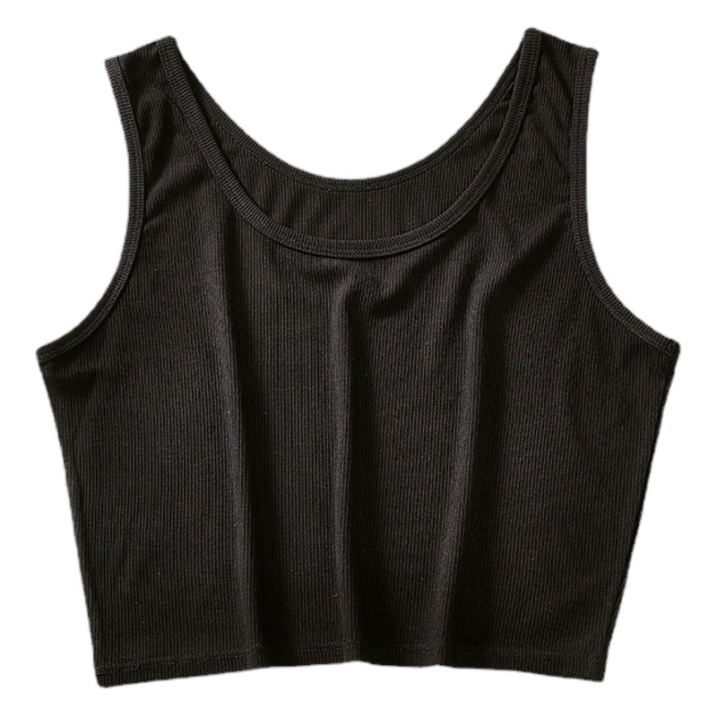 Summer New Rib Beautiful Back Camisole Women's Short Outer Wear Small Camisole Women's Inner plus size Base Shirt