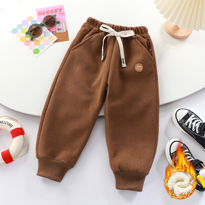 Picture of Children's Autumn and Winter Velvet Thickeneded Outer Sweatpants for Small and Medium-Sized Kidsren and Babies Winter Alpaca Velvet Leggings One Piece Drop Shipping