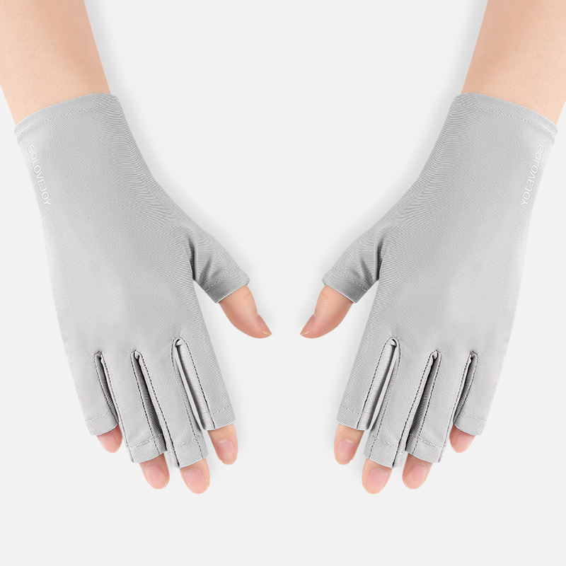 Picture of Gloves Half-finger Summer Anti-ultraviolet Nail Art Women's Outdoor Riding Ice Silk Driving Gloves Thin Ice Cool Breathable Plastic Dip Gloves