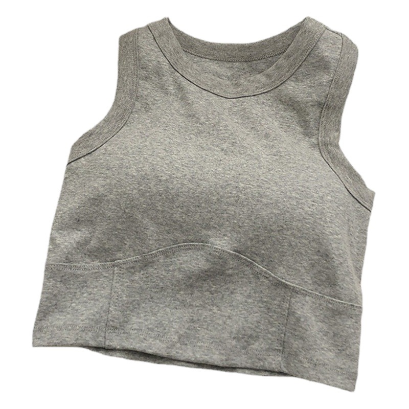 Summer Short I-Shaped Vest Women's Beautiful Back One-piece Chest Pad Inner Slim-fit Wrap Short Navel-exposed Sleeveless Top
