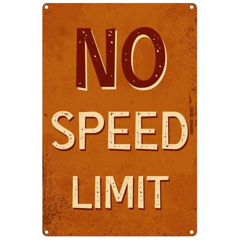 Picture of Retro No Speed Limit Sign Poster American Iron Painting Cross-Border Best-Selling Bar Cafe Wall Decoration
