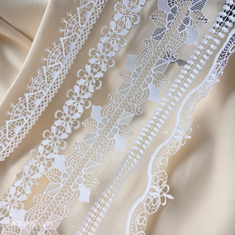 Milk Silk Wedding Dress Fine Line Barcode Underwear Home Textile Accessories Accessories Accessories Black and White Lace Water Soluble Lace