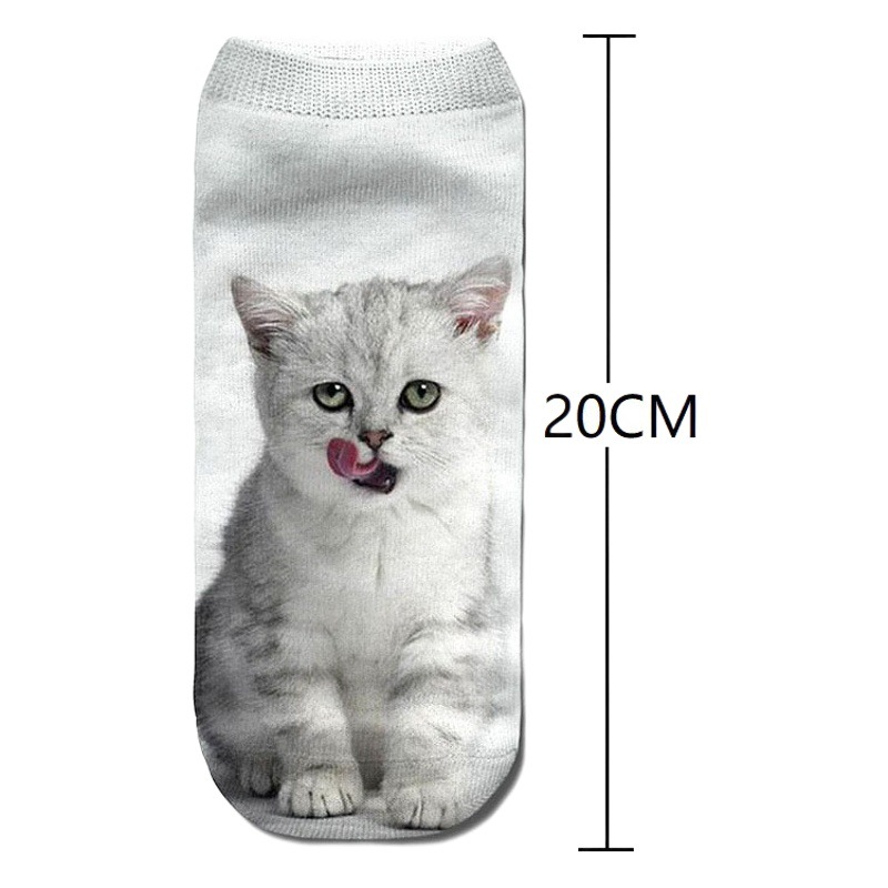 New Cat printing socks 3D digital printing ankle socks cute Japanese short socks adult short socks invisible