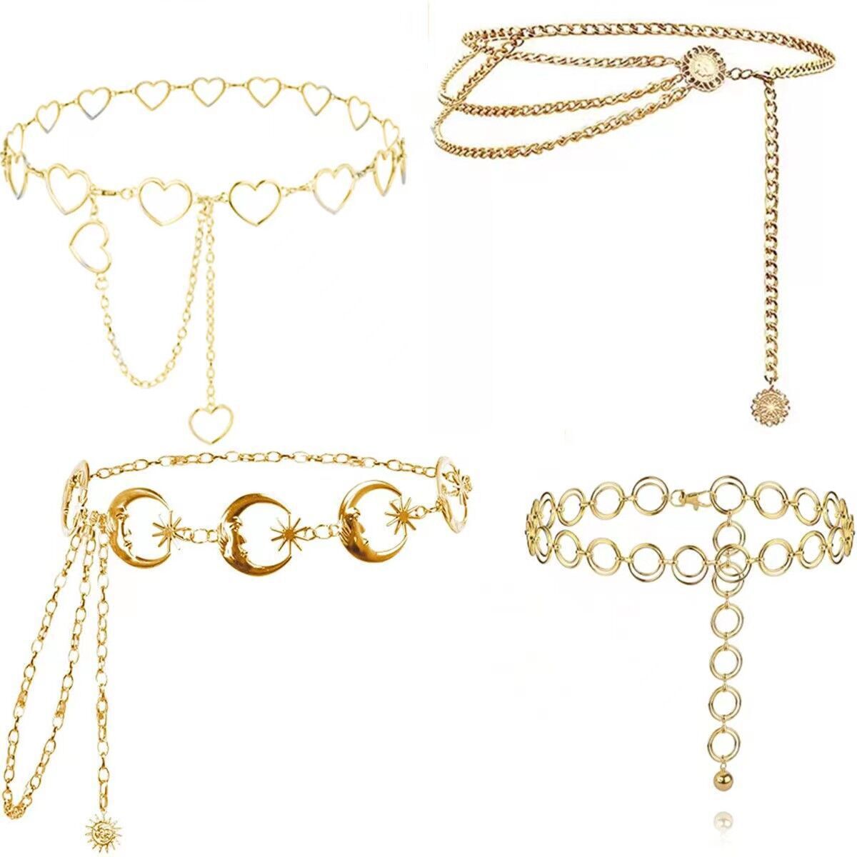 Picture of Europe and the United States cross-border fashion love waist chain women's elegant metal moon body chain autumn and winter sweater waist chain wholesale