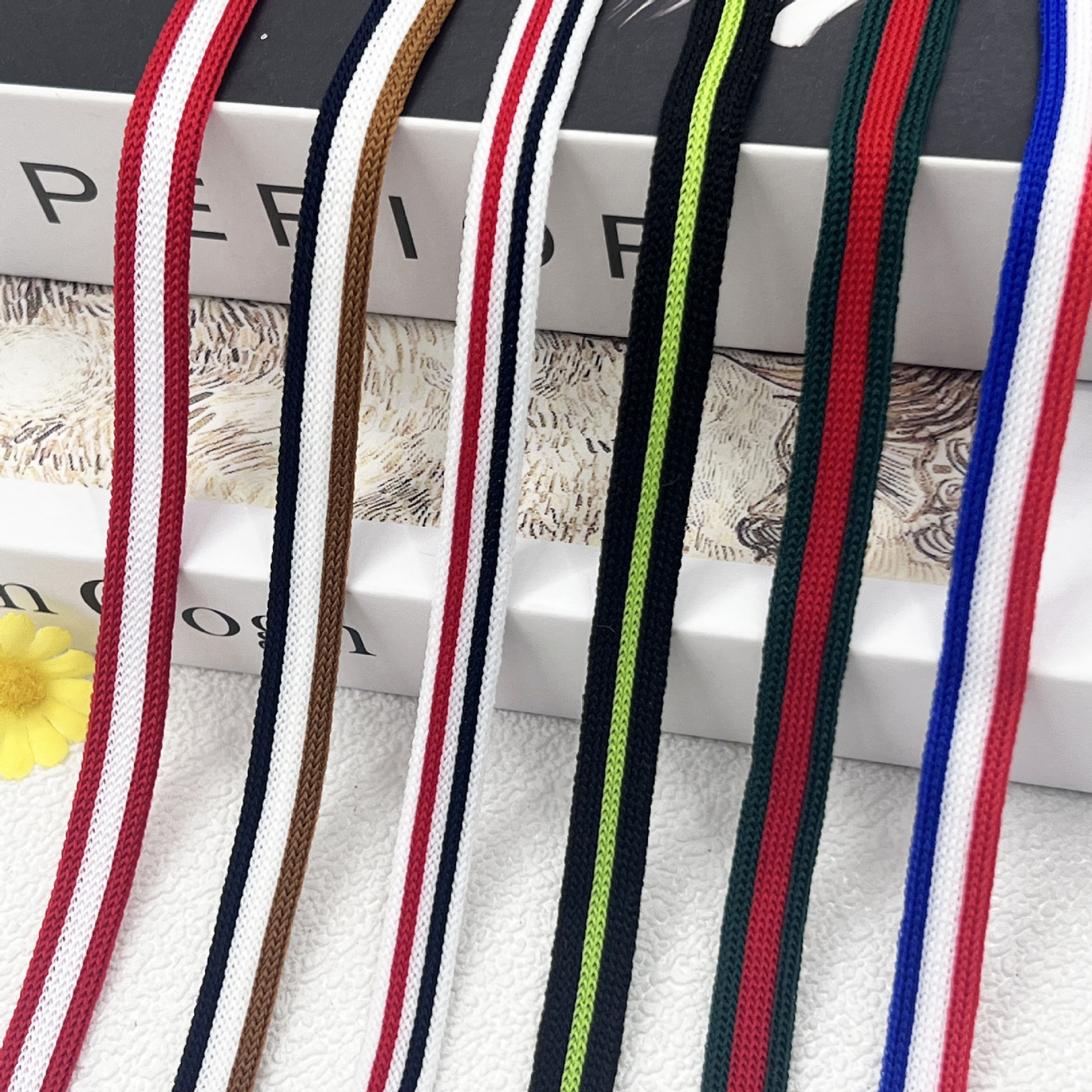 New 1cm Striped Inter-color Knitted Ribbon Stelastic Pants Edge Wrap Pants Sports Pants Children's Clothing Clothing Accessories
