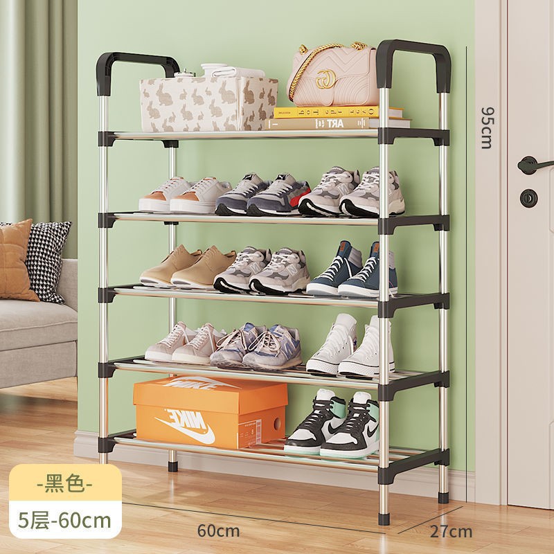 Picture of simple shoe rack layered entry home multi-layer dustproof storage rack with door space-saving corridor aisle door shoe cabinet
