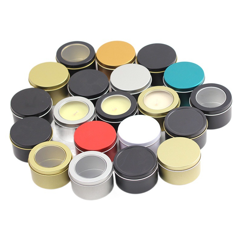 Emergency Candle Tinplate Round Window Iron Box Scented Candle Emergency Candle Metal Packaging Custom Iron Can