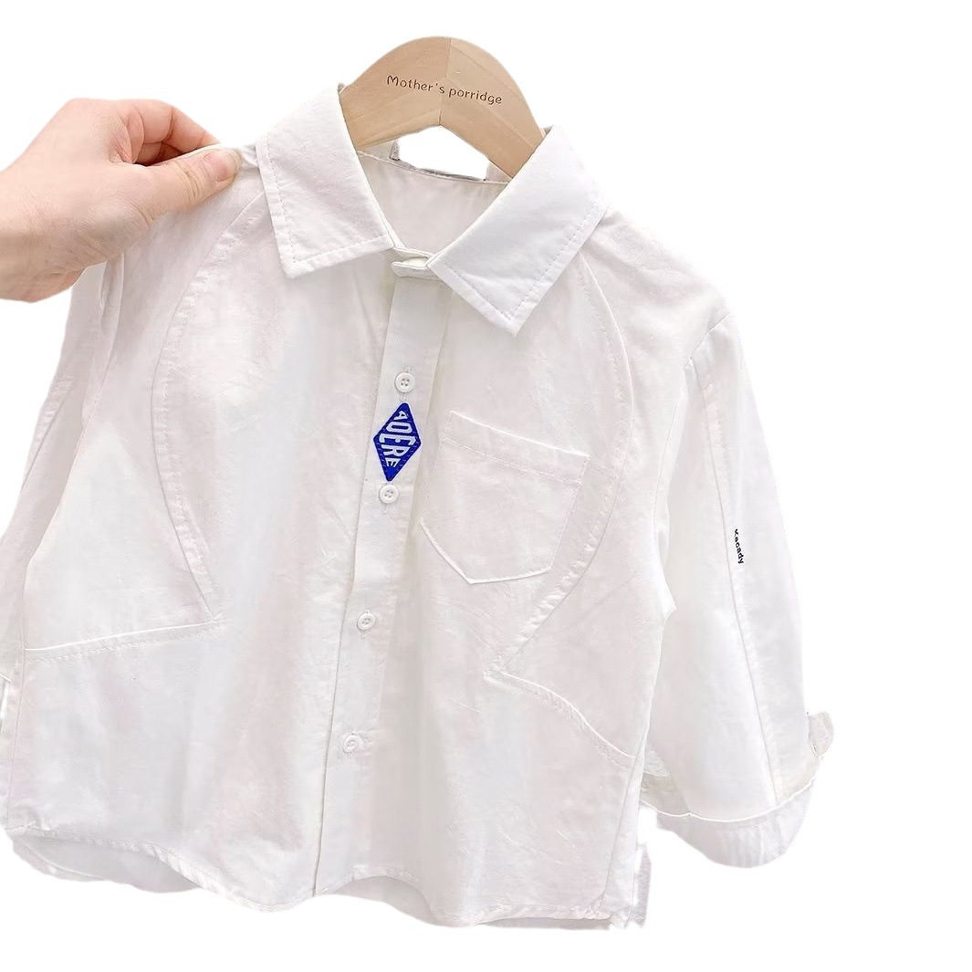 Picture of Boys' Shirt Spring and Autumn Handsome Children's Long-sleeved Shirt Baby's Spring 2023 New Style Fried Street Thin Children's Top