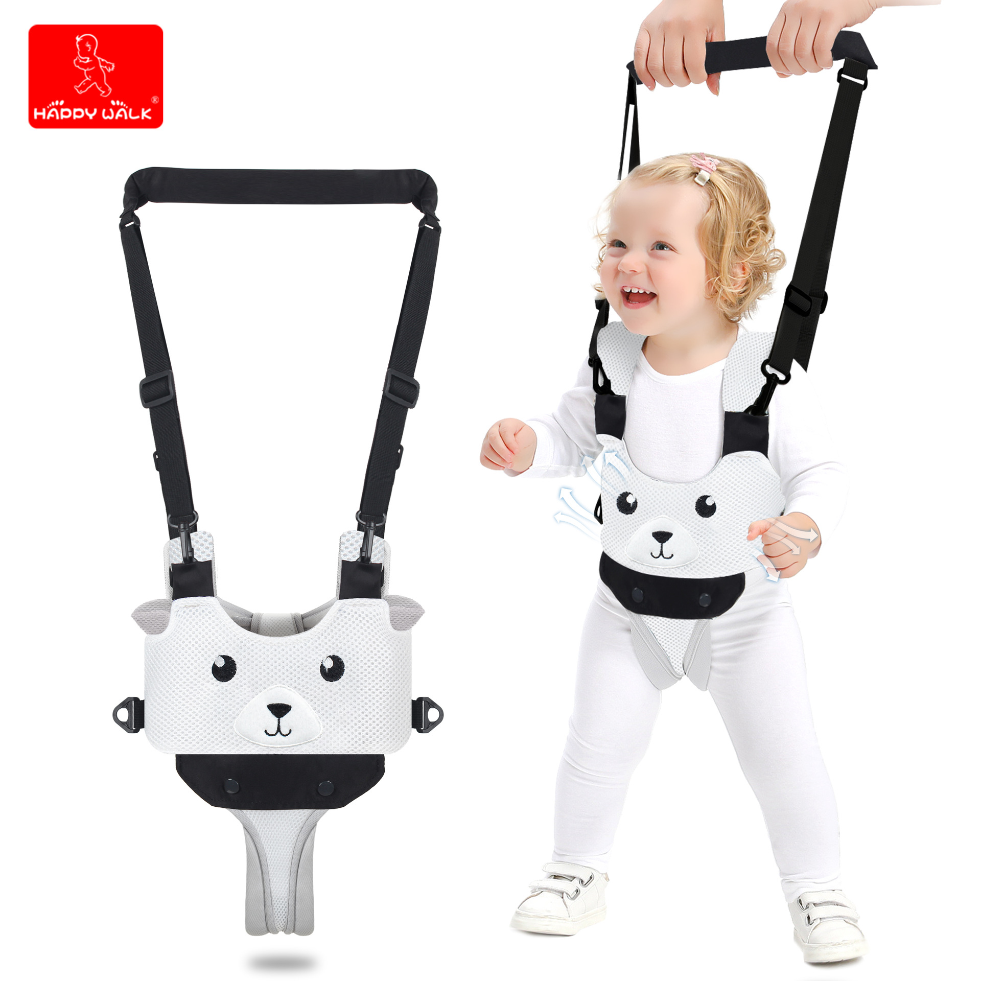 Picture of Baby toddler belt baby mesh breathable bear baby walking traction belt multi-functional basket wholesale anti-lost