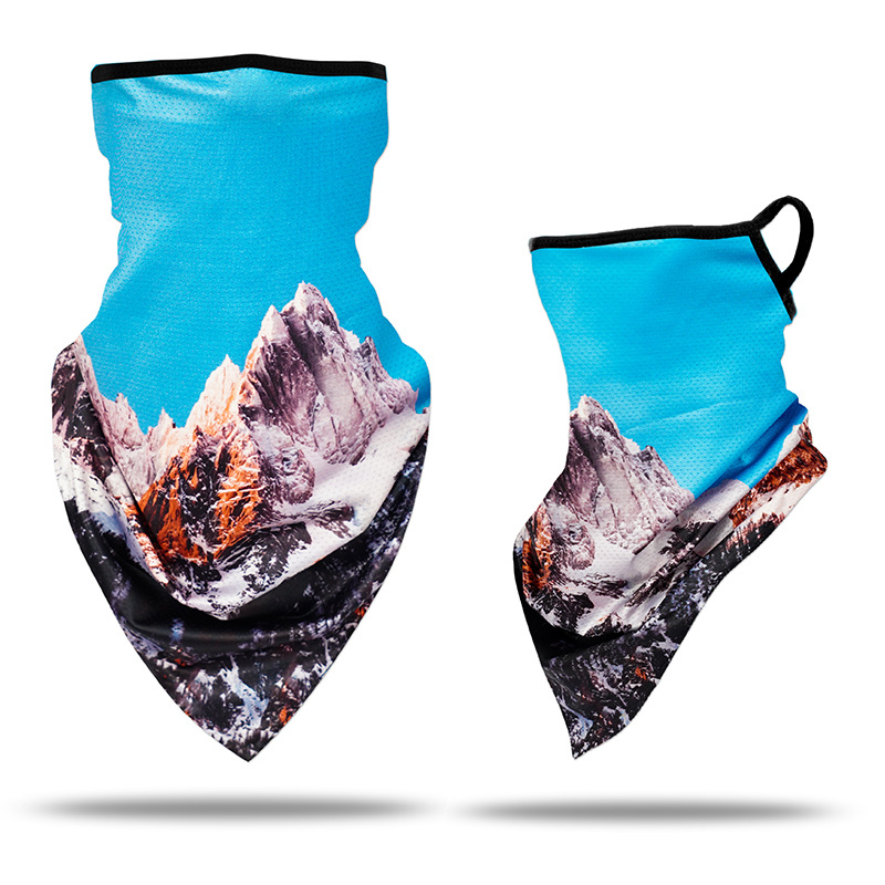 Picture of Ice Silk Ear Hanging Mask Triangle Towel Neck Set Mesh Sunscreen Outdoor Riding Fishing Windproof Scarf Men's and Women's Face Towel Summer