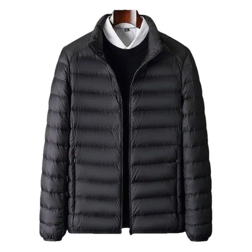 Brand Handled Light Down Cotton-padded Jacket Men's Short Casual Collar Middle-aged and Elderly Warm Cotton-padded Jacket Winter