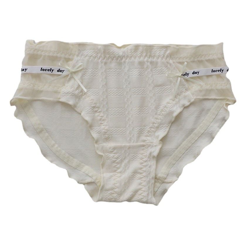 Korean chic Letter Fashion Girl's Underwear Soft Stretch Air Cotton Underpants Involved in Milk-scented Embrace