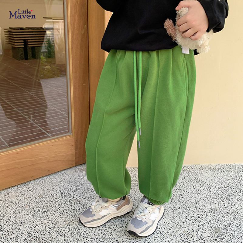 Picture of Little maven thick fleece-lined European and American children's trousers winter warm boys' pants home casual pants