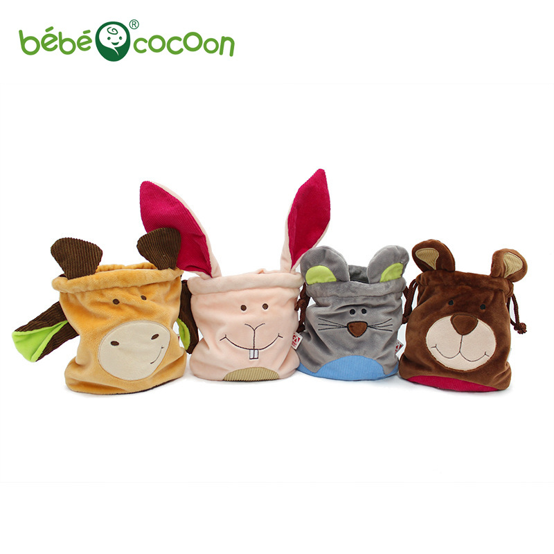 Large Capacity Eco-Friendly Plush Bunny Drawstring Pouch Portable Coin Purse Makeup Storage Bag Cross-Border Hot Sale