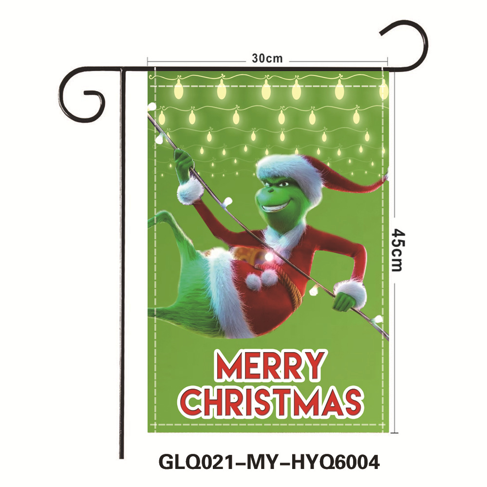 Picture of Amazon New Grinch Christmas Garden Flag Merry Grinchmas Green Hair Monster Flag