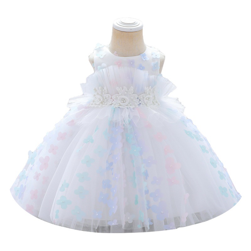 Little Girl Fashionable Princess Dress Girl Catwalk Flower Girl Host Piano Performance Kidsren's Dress 2025 Spring New Style
