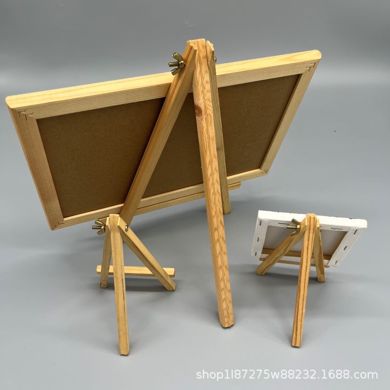 Picture of 18*24 easel thread foldable easel wooden triangle bracket desktop painting display stand factory direct sale