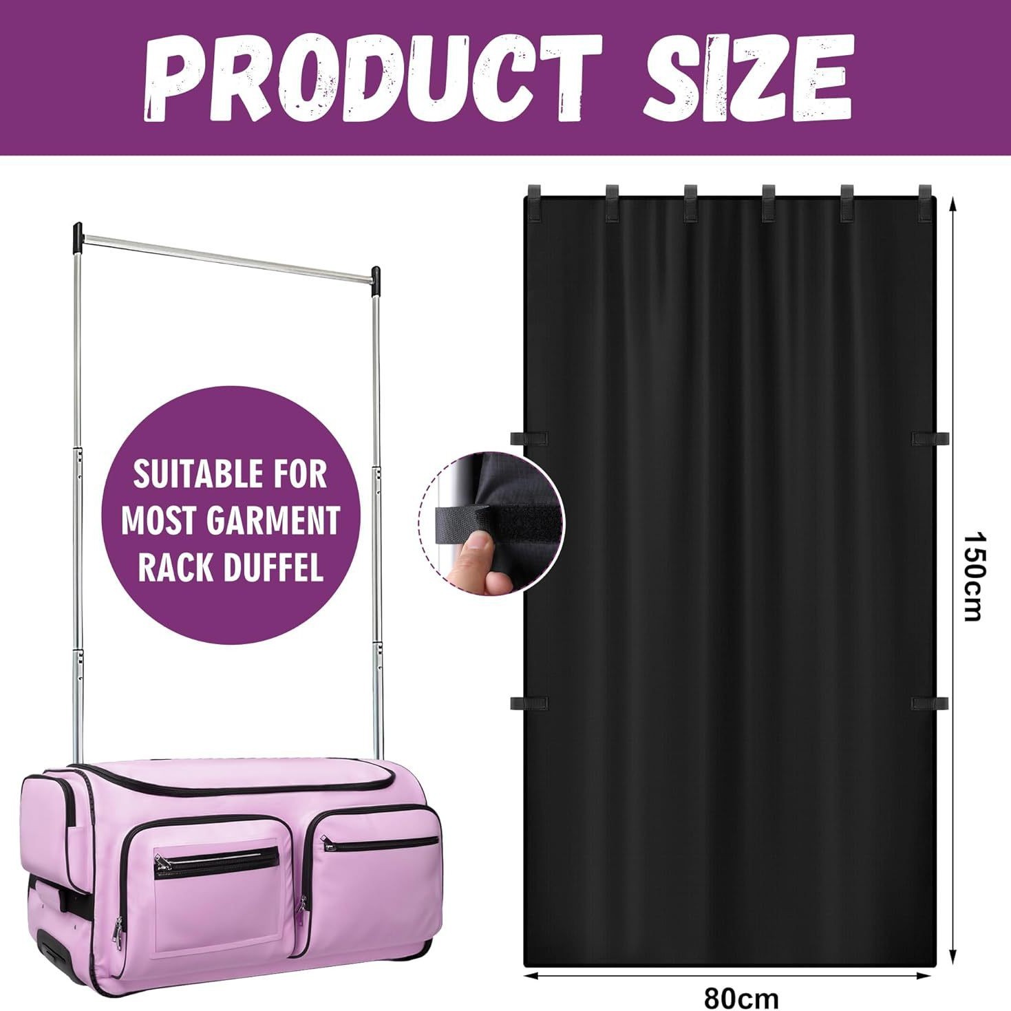 Picture of Amazon Hot Sale Private Curtain Fabric Full Shading Dressing Room Dance Bag Suitcase Portable Travel Curtain Fabric