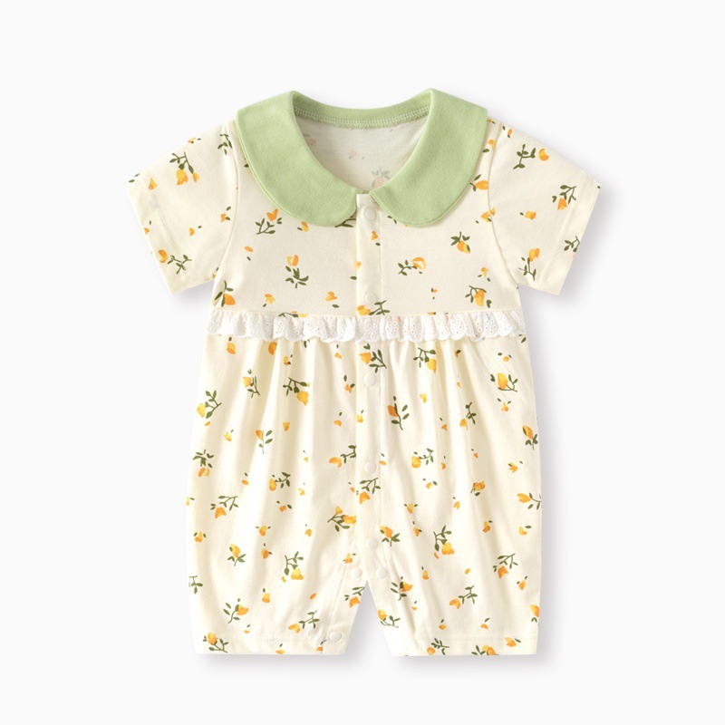 Picture of Internet Red Explosions Baby Cartoon Ha Clothes Summer Short-sleeved Baby Body Clothes Pure Cotton Thin Children's Wear Cross-border Special for Cute